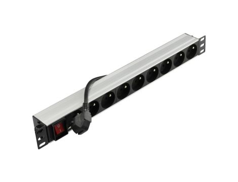 Listwa zasilająca RACK 19 cali 1U 9 gniazd z wyłącznikiem NEKU /1,8m/
