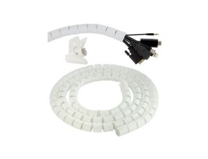 Elastyczny organizer biurkowy do kabli fi:25mm 2m biały NEKU