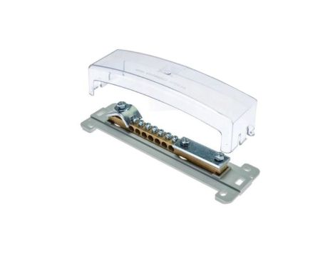 Szyna wyrównująca potencjał 7x16+1x50mm2+ bednarka z przezroczystą pokrywą
