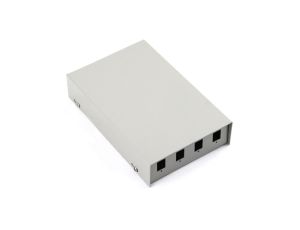 Przełącznica światłowodowa FO FTTH naścienna MINI na 4 adaptery SC simplex szara