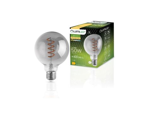 Żarówka LED E27 G95 6W 420lm 2200K filament Globe Smokey