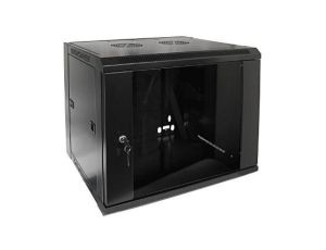 Szafa 19cali wisząca ZETA 9U 600x450 RAL9004 szkłod