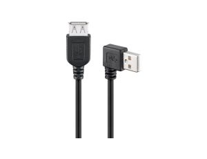 Przedłużacz USB 2.0 Hi-Speed 90, Czarny - Długość kabla 0.3 m