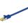 RJ45 patchkabel, CAT 6A S/FTP (PiMF), 500 MHz z CAT 7 kable surowym, Niebieski - Długość kabla 0.25 m