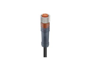 Kabel konfekcjonowany jednostronnie M8 4-pinowy złącze żeńskie proste z samoblokującym gwintem czarny PUR RKMV 4-225/5 M