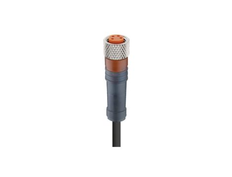 Kabel konfekcjonowany jednostronnie M8 4-pinowy złącze żeńskie proste z samoblokującym gwintem czarny PUR RKMV 4-225/5 M