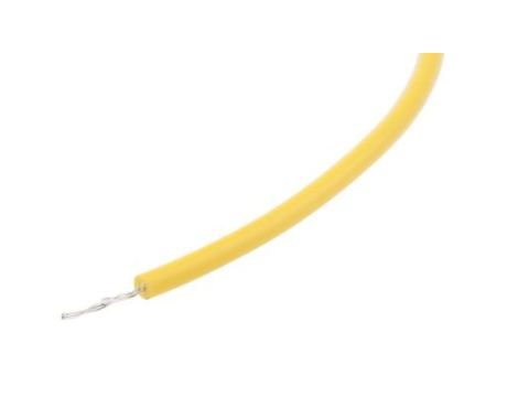 Przewód jednożyłowy linkowy, Przewód instalacyjny, 0,33 mm, 17/0,16 mm, 22 AWG, PVC, 600 V, Żółty, dł. 100m, RS PRO