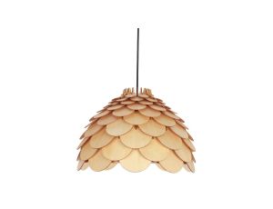 Wisząca lampa z efektownym drewnianym abażurem BURGO do salonu Ø35cm LP-101335/1P S Light Prestige