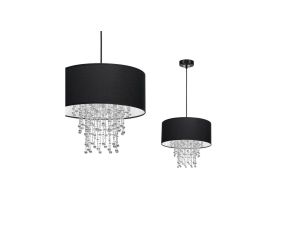 Lampa wisząca ALMERIA BLACK/CHROME 1xE27 MLP6431 Milagro