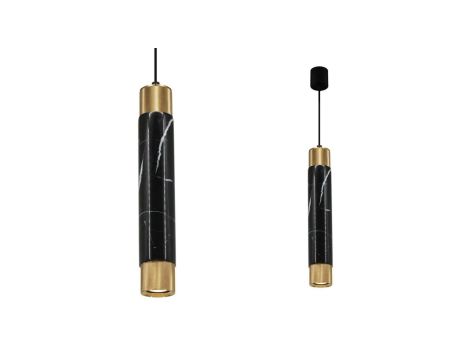 Lampa wisząca MARBLE BLACK/GOLD 1xGU10 ML63400 Milagro