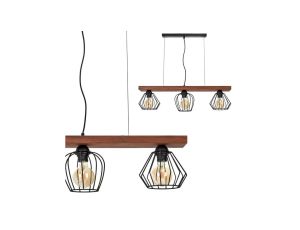Lampa wisząca OZZY BLACK / WOOD 3xE27 60W MLP6252 Milagro