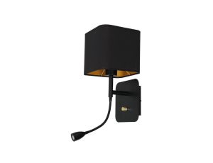 Kinkiet NAPOLI BLACK/GOLD 1xE27 + 1W LED ML6366 Milagro
