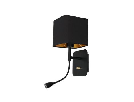 Kinkiet NAPOLI BLACK/GOLD 1xE27 + 1W LED ML6366 Milagro