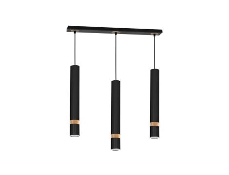 Lampa wisząca JOKER BLACK/WOOD 3xGU10 MLP6306 Milagro