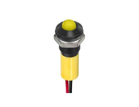 Lampka kontrolna do montażu panelowego 24V dc, Żółta 8mm LED Wyprowadzenia RS PRO