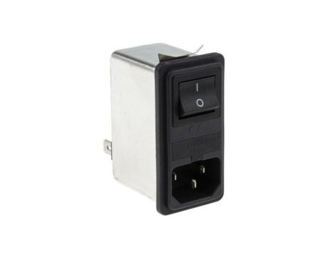 Gniazdo zasilające IEC z filtrem przeciwzakłóceniowym1 6A RS PRO Zatrzask 5 x 20mm
