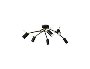 Lampa sufitowa IRIS Black/Gold 6x mini GU10 MLP7271 Milagro