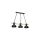 Lampa wisząca FARO CZARNA / NATURALNE DREWNO 3xE27 60W MLP7457 Milagro