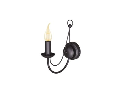 Kinkiet ścienny świecznikowy PERSEO czarny na E14 w stylu industrialnym K-3526 Kaja Lighting