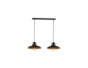 Lampa sufitowa z eleganckimi drucianymi loftowymi kloszami na E27, czarna K-3770 Kaja Lighting