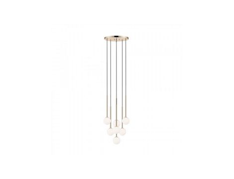 Lampa wisząca ARCTURUS białe szklane kule, złote zwisy 7*G9 - P0574-07F-F7AA Zuma Line