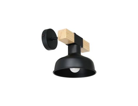 Kinkiet FARO CZARNY / NATURALNE DREWNO 1xE27 60W MLP7455 Milagro
