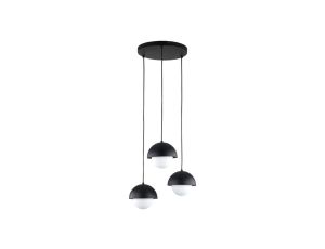 Lampa wisząca BONO trzy czarne zwisy na okrągłej czarnej rozecie, gwint E27 10216 TK Lighting