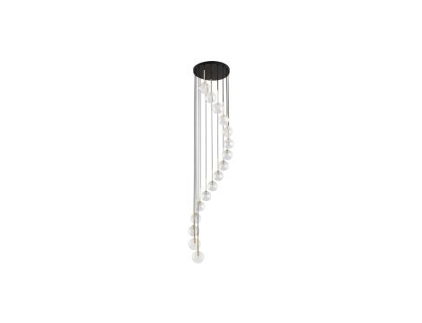 Lampa wisząca AURORA czarno-złota z 16 szklanymi transparentnymi kloszami 10182 TK Lighting