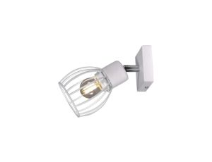 Nowoczesny kinkiet z drucianym kloszem biały z serii MIKA WHITE K-4574 Kaja Lighting