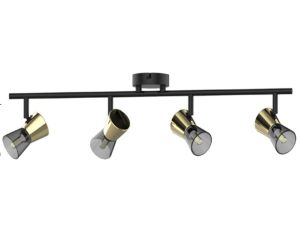 Lampa sufitowa reflektorki na listwie CENTO kolor czarny mat/złoty metal/szkło, 4xG9 IP20 TK220532-4BG Zuma Line