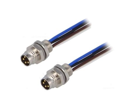 Złącze: M8 0,2m męskie PIN: 4 na panel,nakrętka od tyłu IP67 T4072014041-001