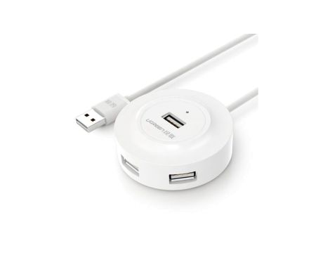 Ugreen HUB USB2.0 4x USB-A 480Mb/s 1m biały (CR106)
