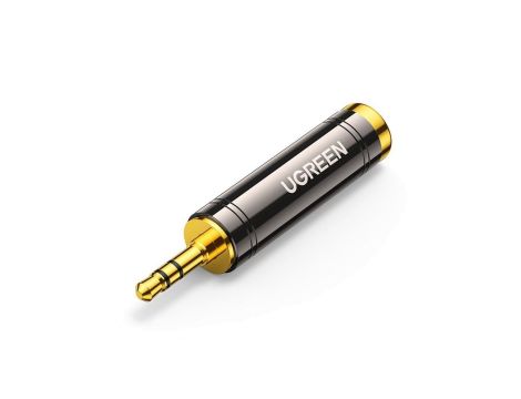Ugreen adapter przejściówka audio z 3.5mm (męski) na 6,35mm mini jack (żeński) szary (AV168)