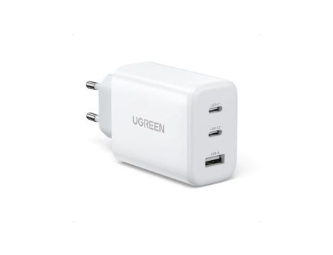 Ugreen szybka ładowarka sieciowa 2x USB Typ C / USB 65W PD3.0, QC3.0/4.0+ biała (CD275)