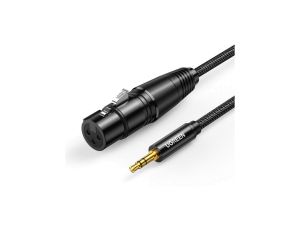 Ugreen kabel audio 3.5mm mini jack (męski) - XLR (żeński) 1m czarny (AV182)