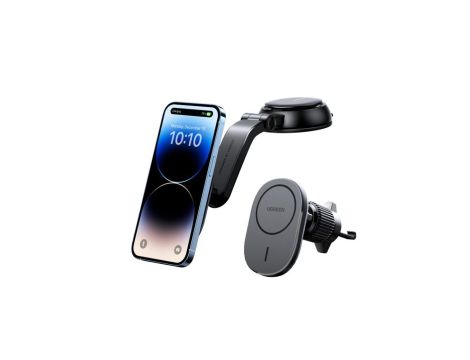 Ładowarka indukcyjna 2w1 MagSafe Ugreen CD345 do samochodu na kokpit/szybę/kratkę wentylacyjną - cza