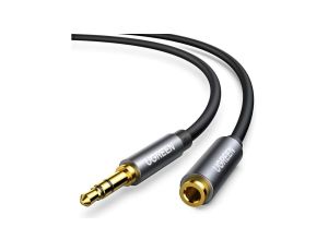 Kabel Ugreen AV118 10592 mini jack 3,5 mm (męski) / mini jack 3,5 mm (żeński) 1m - srebrny