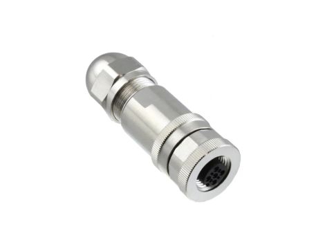 Złącze okrągłe M12 żeńskie proste ekranowane 4pin 250V PG9 T4110012041-000