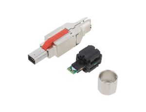 Wtyk Mini I O Type 1 (D) 4-pin Kat 5e ekranowane Układ 8p4c 2350323-1