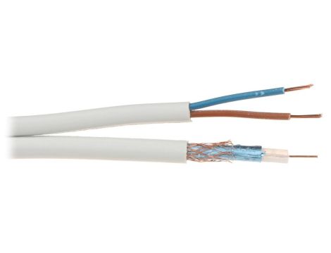 Kabel koncentryczny CCTV K-60+2x0.50 /100m/
