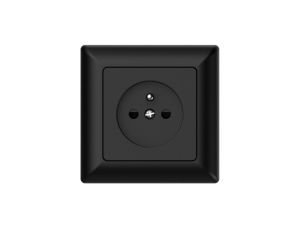Gniazdo podtynkowe z uziemieniem, Varia, czarne / 46123