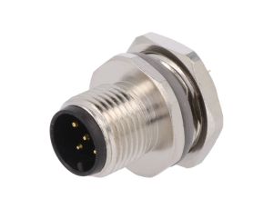 Złącze okrągłe M12 męskie proste do lutowania 5-PIN 60V T4132012051-000