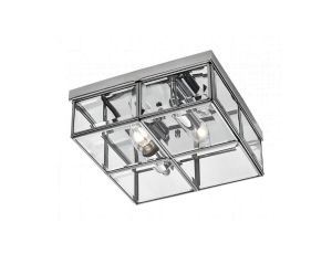 Plafon w geometrycznym kształcie MONZA chromowany do salonu 2xE14 LP-2323/2C Light Prestige