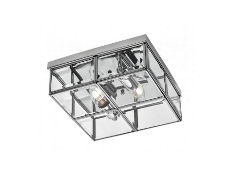 Plafon w geometrycznym kształcie MONZA chromowany do salonu 2xE14 LP-2323/2C Light Prestige