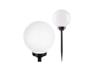 Lampa ogrodowa solarna wbijana biało-czarna SOLIS KULA 20cm wbijana 4000K neutralna Kobi