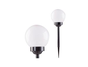 Lampa ogrodowa solarna wbijana biało-czarna SOLIS KULA 15cm wbijana 4000K neutralna Kobi