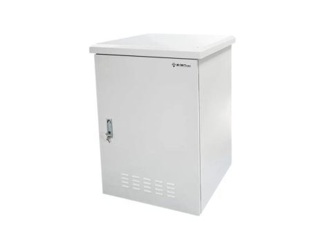 Szafa wisząca RACK 19 12U 600x600mm zewnętrzna hermetyczna drzwi pełne z zamkiem szara IP55 ALANTEC