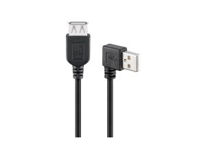 Przedłużacz USB 2.0 Hi-Speed 90, Czarny - Długość kabla 0.15 m