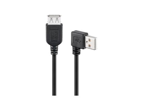 Przedłużacz USB 2.0 Hi-Speed 90, Czarny - Długość kabla 0.15 m