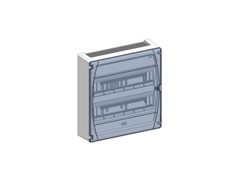 IP40 Rozdzielnica modułowa 2x18 GOLD P natynkowa (drzwi transparentne) PE+N